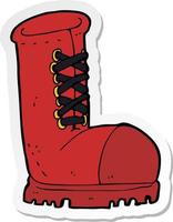sticker of a cartoon old work boot vector