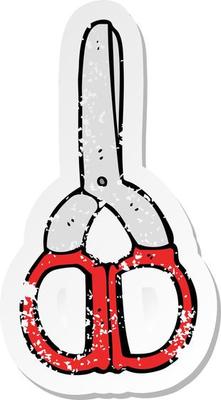retro distressed sticker of a cartoon scissors