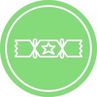 christmas cracker circular icon vector