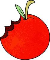 quirky hand drawn cartoon apple vector