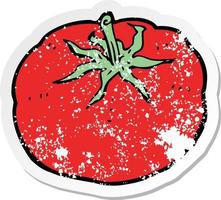 retro distressed sticker of a cartoon tomato vector