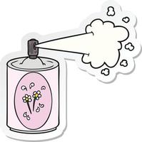 sticker of a cartoon aerosol freshener spray can vector