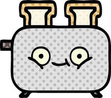 comic book style cartoon of a toaster vector