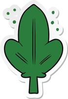 sticker of a cartoon leaf vector