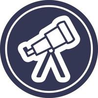 astronomy telescope circular icon vector