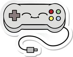 sticker of a cute cartoon game controller vector