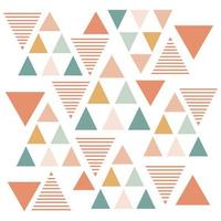 Geometric Triangle vector surface pattern color variation and different size background pastel chic color mix with outline square frame