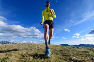 Mountain runner in a meadow photo