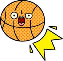 comic book style cartoon basketball vector