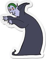 sticker of a cartoon spooky vampire vector