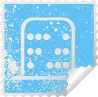 distressed square peeling sticker symbol maths abacus vector