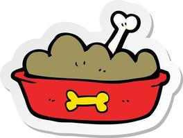 sticker of a cartoon dog food vector