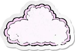 retro distressed sticker of a cartoon cloud symbol vector