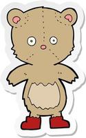 sticker of a cartoon teddy bear vector