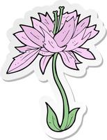 sticker of a cartoon flower vector