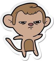 sticker of a cartoon monkey vector