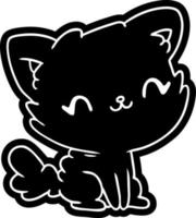 cartoon icon cute kawaii fluffy cat vector