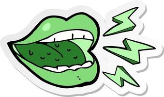 sticker of a cartoon smiling halloween mouth vector