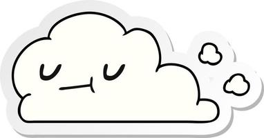 sticker cartoon of kawaii happy cloud vector