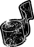 grunge icon drawing of a toilet roll vector