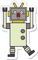 sticker of a cute cartoon robot vector