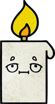 retro grunge texture cartoon lit candle