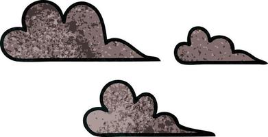 nube de tormenta de dibujos animados de textura grunge retro vector