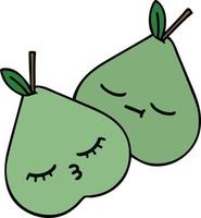 cute cartoon green pear vector