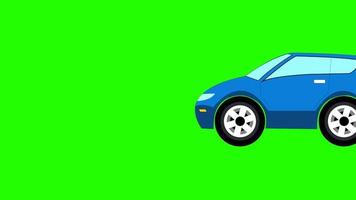 Blue Big size Car Green screen Animation. Remove Green color and Use your Project. 2d Cartoon Car Green screen Remove by Chroma Key. video