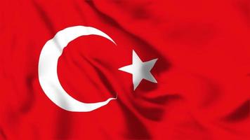 Turkiet flagga loop animation bakgrund 4k video