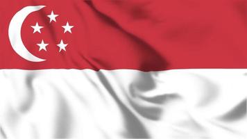 fond d'animation de boucle de drapeau de singapour 4k video