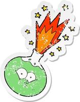 distressed sticker of a cartoon potion exploding vector