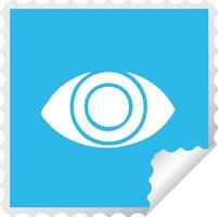 square peeling sticker cartoon eye vector