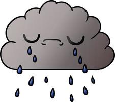 gradient cartoon of cute crying cloud vector