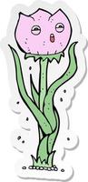 sticker of a cartoon flower vector