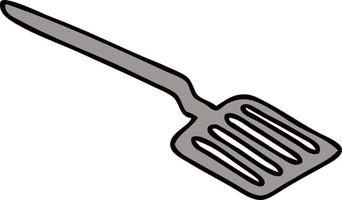 quirky hand drawn cartoon spatula vector