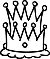 line drawing doodle of two crowns vector