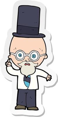 sticker of a cartoon man wearing top hat