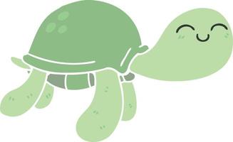 quirky hand drawn cartoon turtle vector