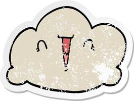 distressed sticker of a cartoon cloud vector