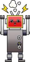 gradient shaded cartoon happy robot vector