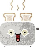 retro illustration style cartoon of a toaster vector