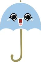 flat color retro cartoon umbrella vector