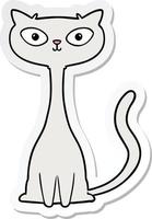 sticker of a cartoon cat vector