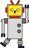 comic book style cartoon robot vector