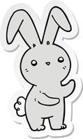 sticker of a cute cartoon rabbit vector