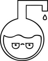 line drawing cartoon science experiment vector