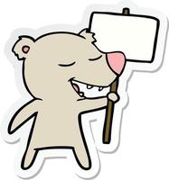 sticker of a cartoon bear vector