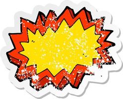 retro distressed sticker of a cartoon explosion symbol vector