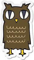 sticker of a cartoon owl vector